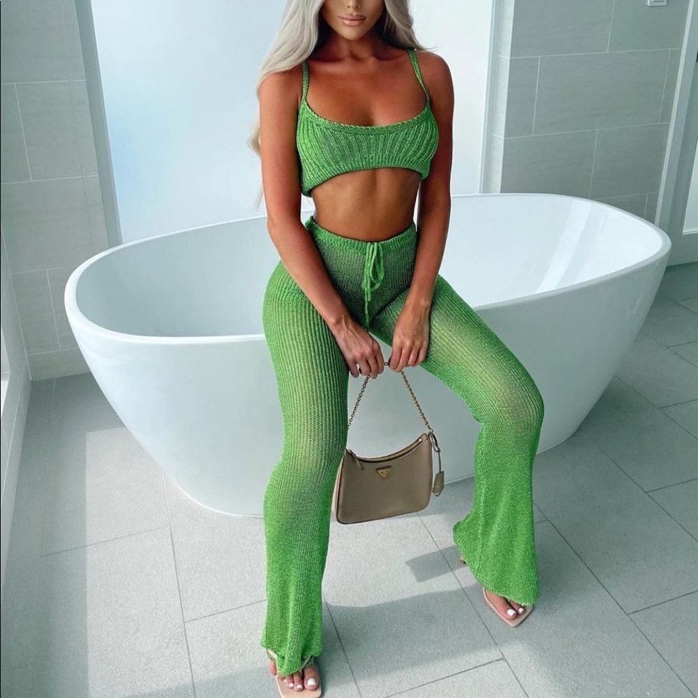 NWT Sorella UK metallic green Kylie set